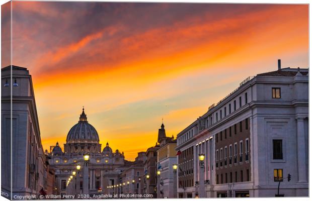 Saint Peter's Basilica Vatican Rome  Canvas Print by William Perry