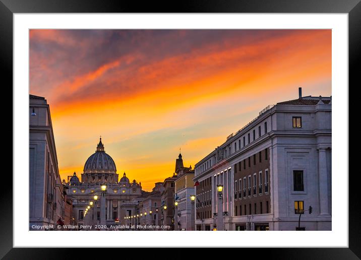 Saint Peter's Basilica Vatican Rome  Framed Mounted Print by William Perry