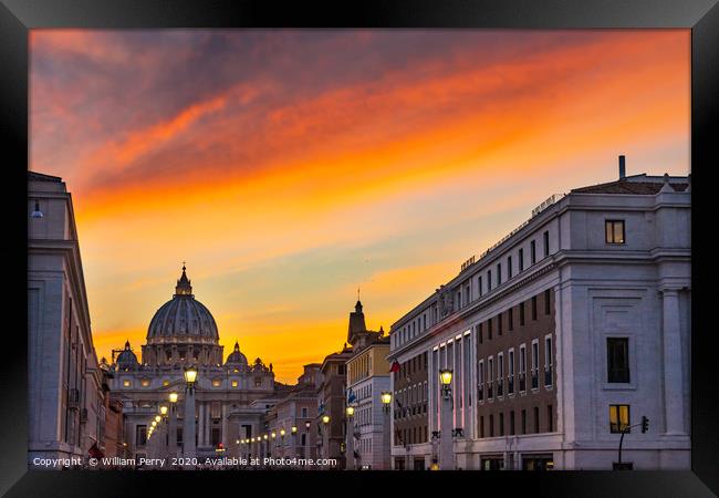 Saint Peter's Basilica Vatican Rome  Framed Print by William Perry