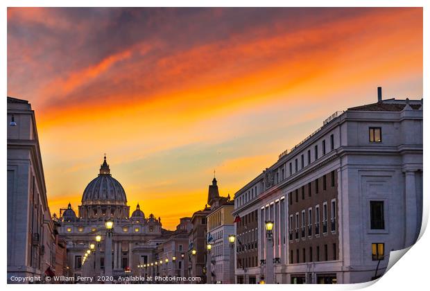 Saint Peter's Basilica Vatican Rome  Print by William Perry