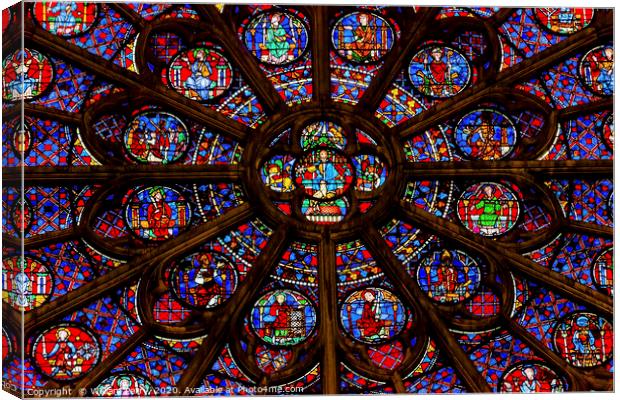 Rose Window Jesus Notre Dame Cathedral Paris Canvas Print by William Perry