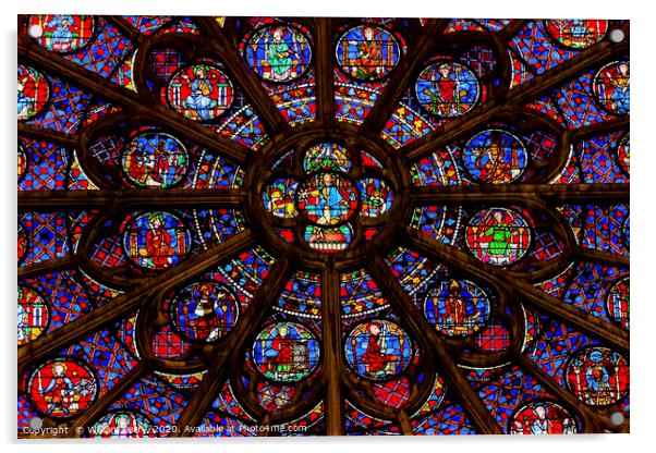 Rose Window Jesus Notre Dame Cathedral Paris Acrylic by William Perry