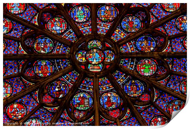 Rose Window Jesus Notre Dame Cathedral Paris Print by William Perry