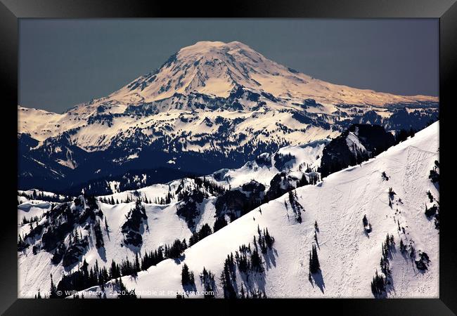 Snowy Mount Adams Washington State Framed Print by William Perry