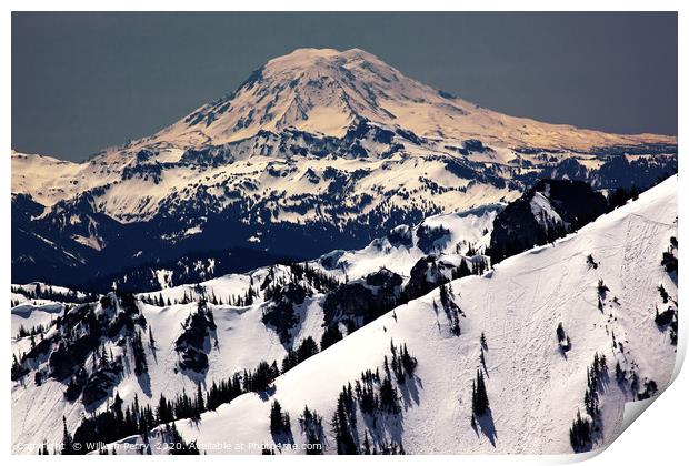 Snowy Mount Adams Washington State Print by William Perry