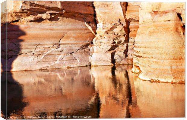 Antelope Slot Canyon Reflection Lake Powell Arizon Canvas Print by William Perry