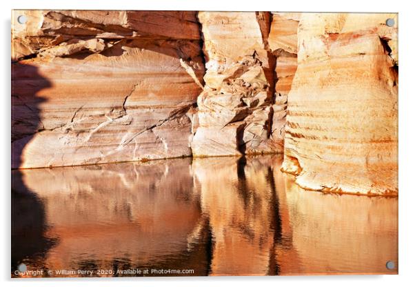 Antelope Slot Canyon Reflection Lake Powell Arizon Acrylic by William Perry