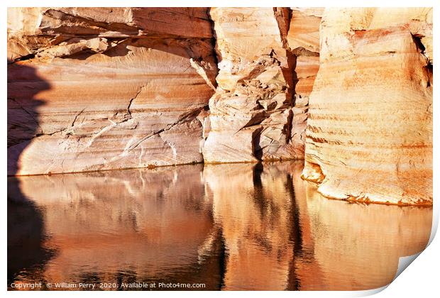 Antelope Slot Canyon Reflection Lake Powell Arizon Print by William Perry