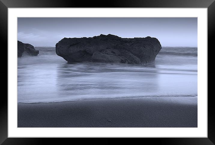 Rock in silky waters. Framed Mounted Print by Keith Thorburn EFIAP/b