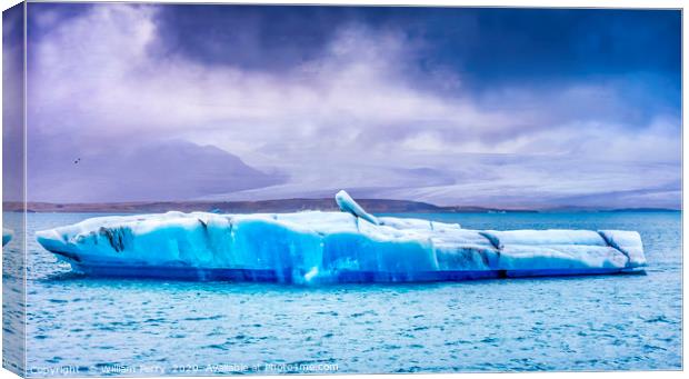 Blue ceberg Jokulsarlon Glacier Lagoon Iceland Canvas Print by William Perry