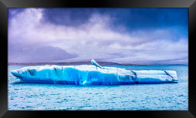 Blue ceberg Jokulsarlon Glacier Lagoon Iceland Framed Print by William Perry