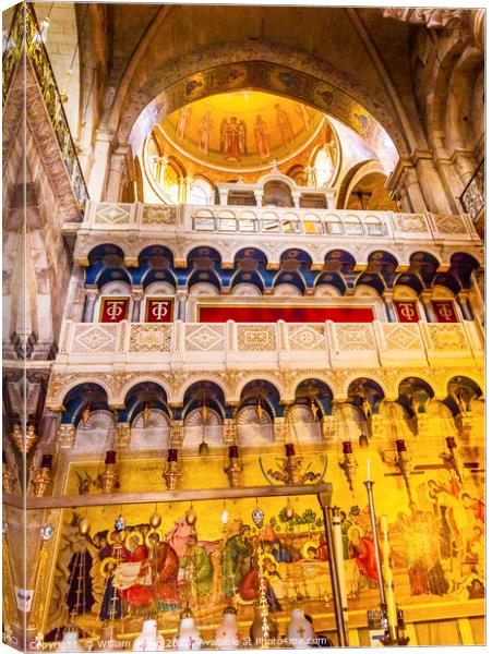 Crusader Church Holy Sepulchre Jerusalem Israel Canvas Print by William Perry