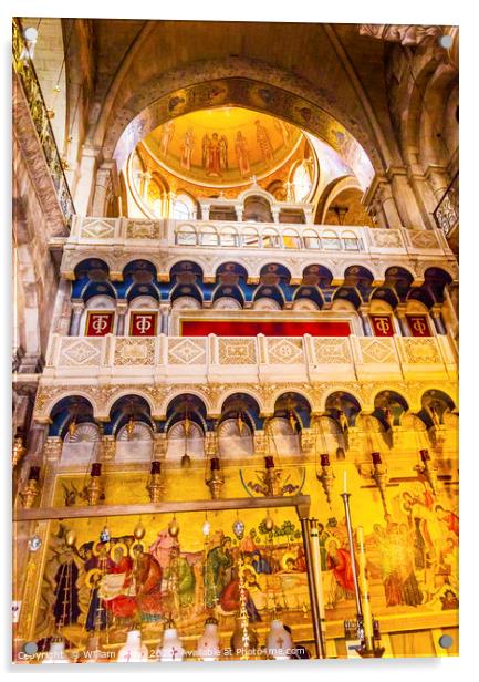 Crusader Church Holy Sepulchre Jerusalem Israel Acrylic by William Perry