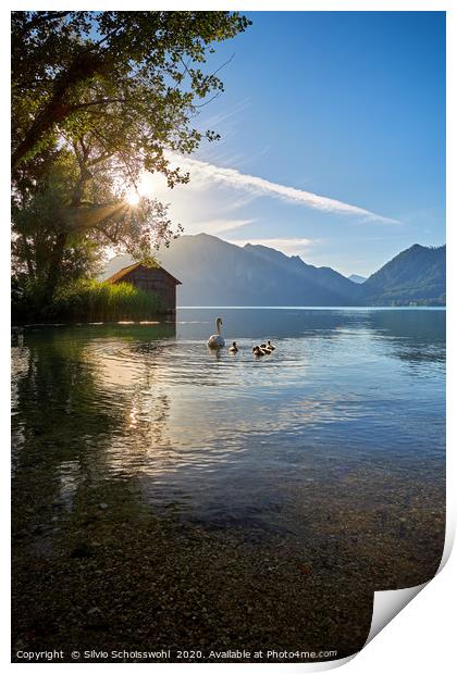 Idyll by the lake Print by Silvio Schoisswohl