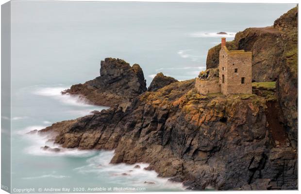 Botallack Engine House Canvas Print by Andrew Ray