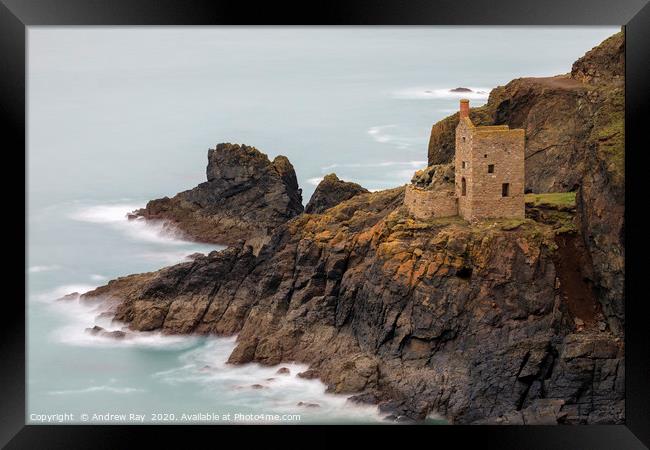 Botallack Engine House Framed Print by Andrew Ray