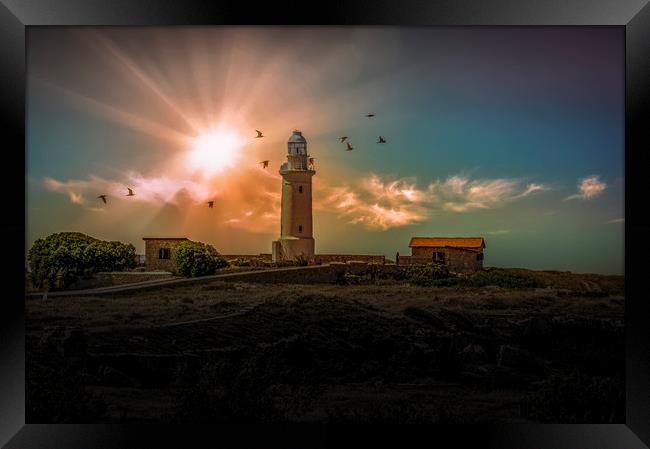 Enigmatic Lighthouse at Paphos Framed Print by David Owen
