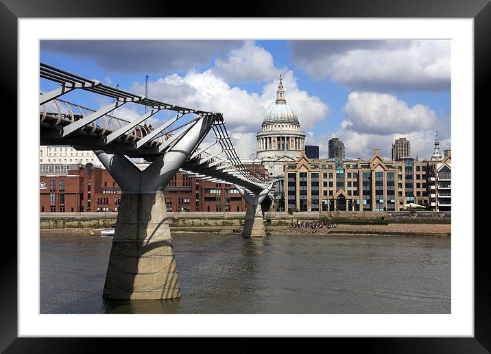 Along the River Thames Framed Mounted Print by Gail Johnson