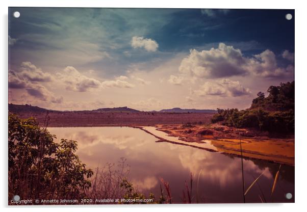 Khlong Katha Reservoir Acrylic by Annette Johnson