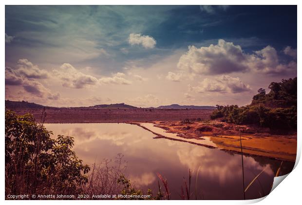 Khlong Katha Reservoir Print by Annette Johnson
