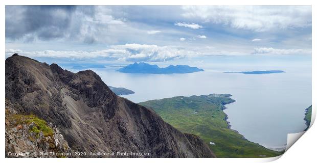 The island of Rum from the Black Cuillin Ridge. Print by Phill Thornton