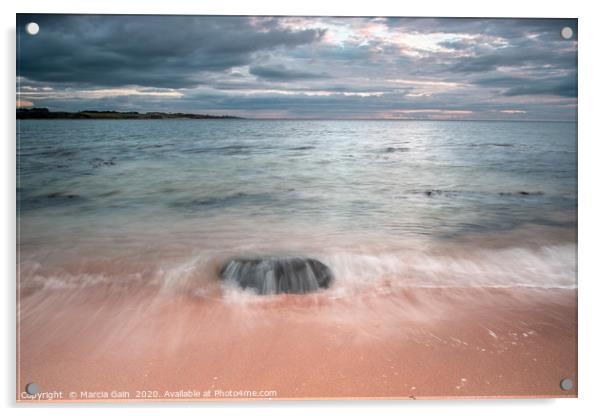 Sugar Sands Northumberland sunrise Acrylic by Marcia Reay