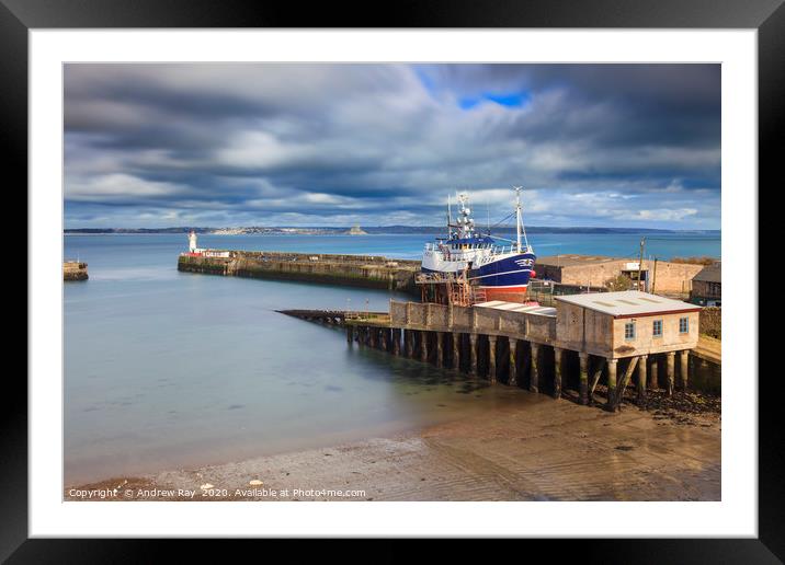 Dry dock at Newlyn Framed Mounted Print by Andrew Ray