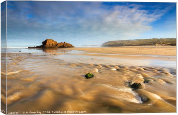 Midstream (Perranporth) Canvas Print by Andrew Ray