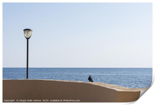 In front of the sea Print by Sergio Delle Vedove