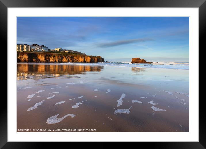Morning at Perranporth Framed Mounted Print by Andrew Ray