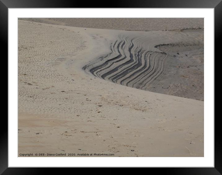 Cumbrian Estuary, Sand washed natural layers Framed Mounted Print by DEE- Diana Cosford