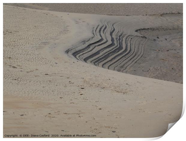 Cumbrian Estuary, Sand washed natural layers Print by DEE- Diana Cosford