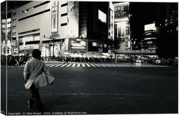 Shibuya Crossing, Tokyo                            Canvas Print by Clive Karl Wuest