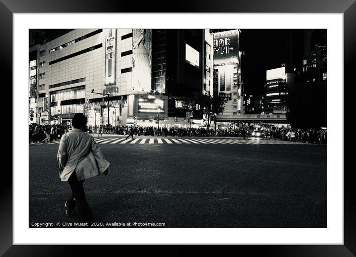 Shibuya Crossing, Tokyo                            Framed Mounted Print by Clive Karl Wuest