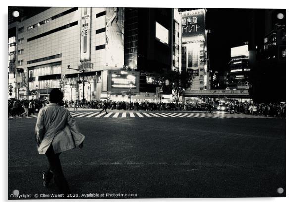 Shibuya Crossing, Tokyo                            Acrylic by Clive Karl Wuest