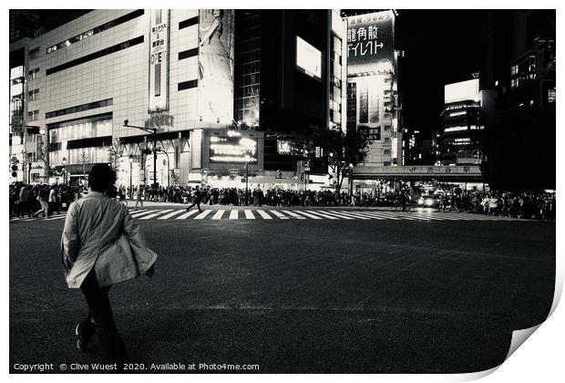 Shibuya Crossing, Tokyo                            Print by Clive Karl Wuest
