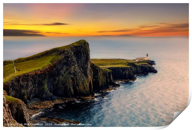Neist Point at sunset, Isle of Skye. Print by Phill Thornton