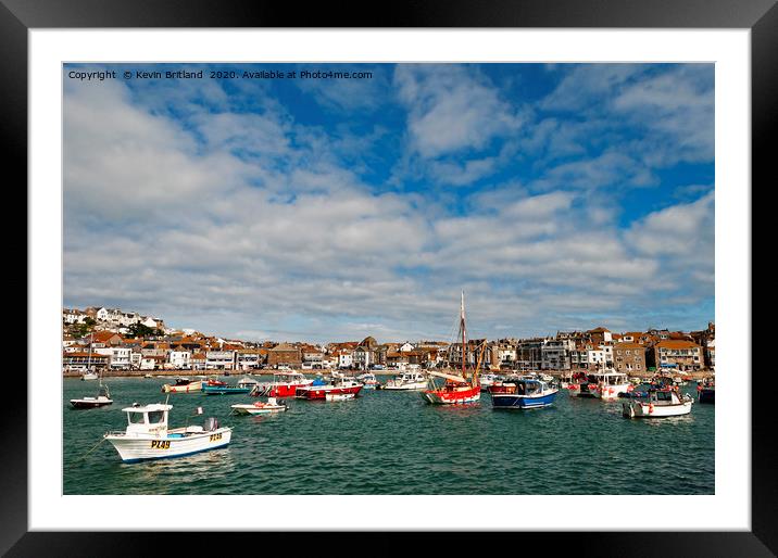st ives harbour cornwall Framed Mounted Print by Kevin Britland