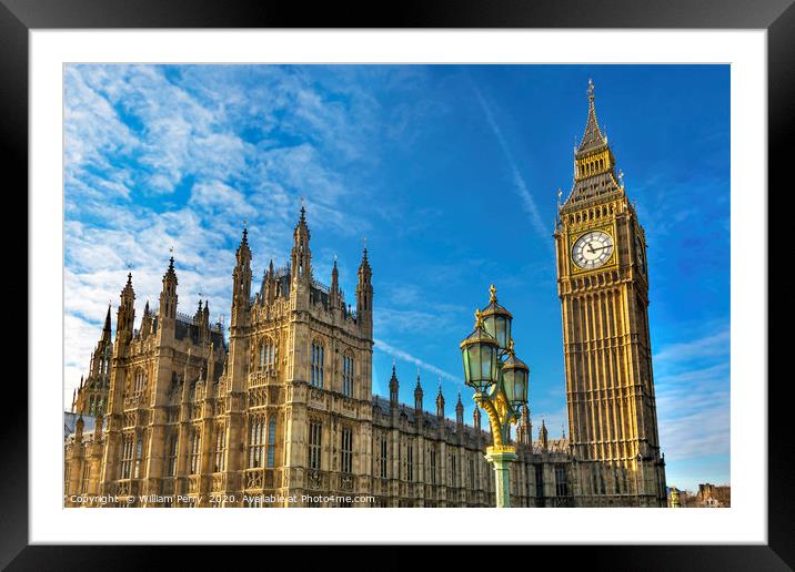 Big Ben Tower Westminster London England Framed Mounted Print by William Perry