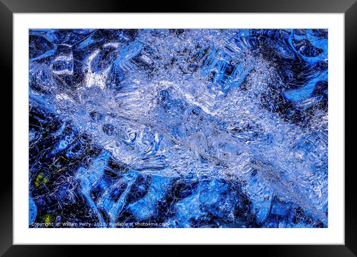 Ice Abstract Background Jokulsarlon Glacier Lagoon Framed Mounted Print by William Perry