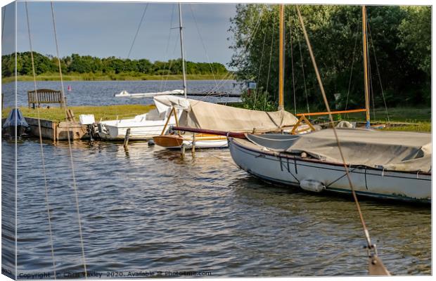 Sailing boats on Hickling Broad, Norfolk Canvas Print by Chris Yaxley