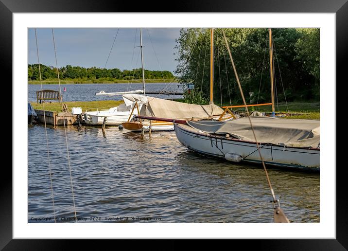 Sailing boats on Hickling Broad, Norfolk Framed Mounted Print by Chris Yaxley
