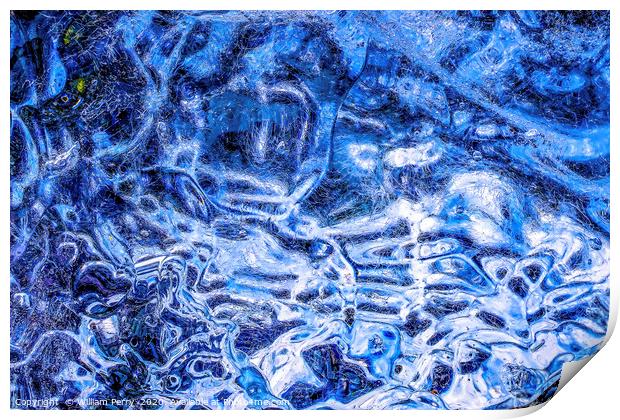 Diamond Like Ice Abstract Jokulsarlon Glacier Lago Print by William Perry