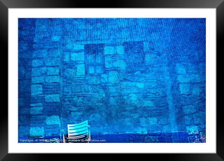 Blue Water Reflection Abstract Oaxaca Mexico Framed Mounted Print by William Perry