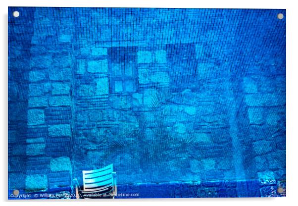 Blue Water Reflection Abstract Oaxaca Mexico Acrylic by William Perry