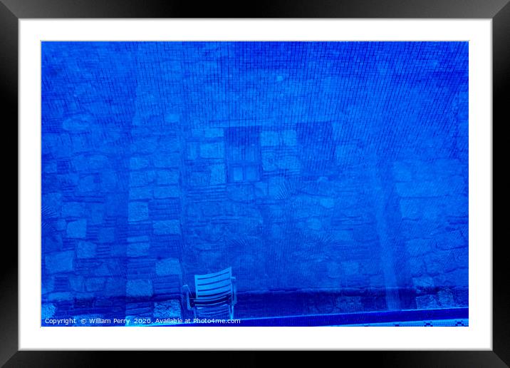 Blue Water Abstract Background Oaxaca Mexico Framed Mounted Print by William Perry