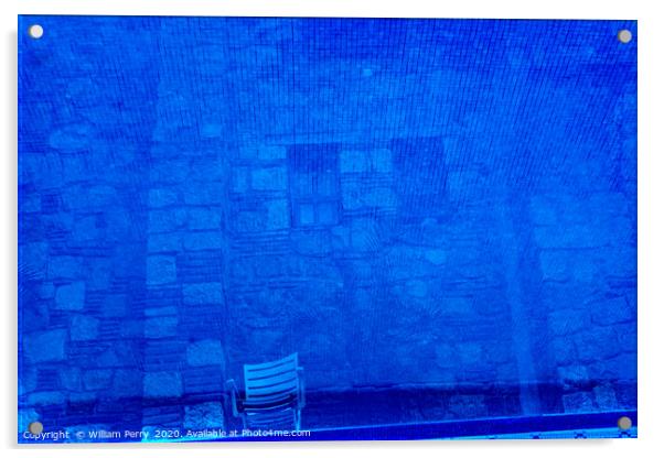 Blue Water Abstract Background Oaxaca Mexico Acrylic by William Perry