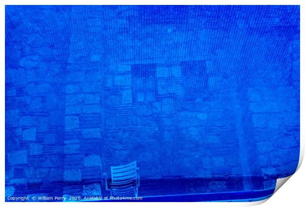 Blue Water Abstract Background Oaxaca Mexico Print by William Perry
