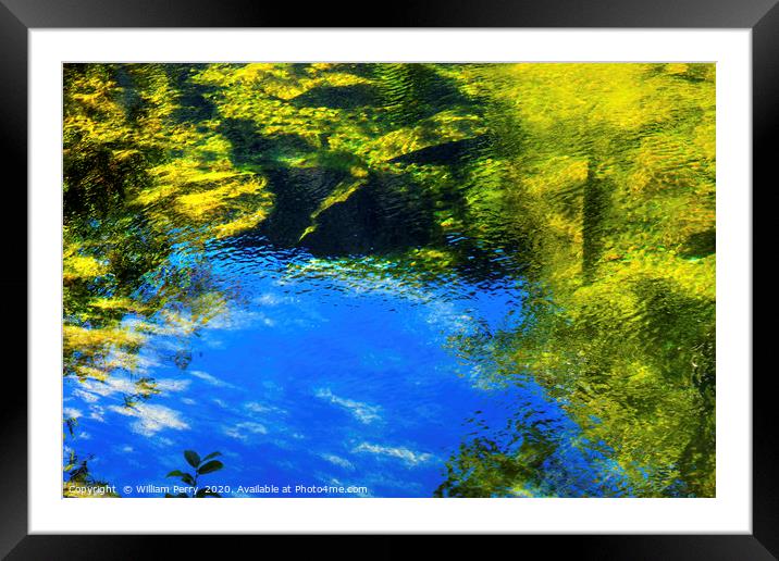 Summer Blue Green Abstract Wenatchee River Washing Framed Mounted Print by William Perry