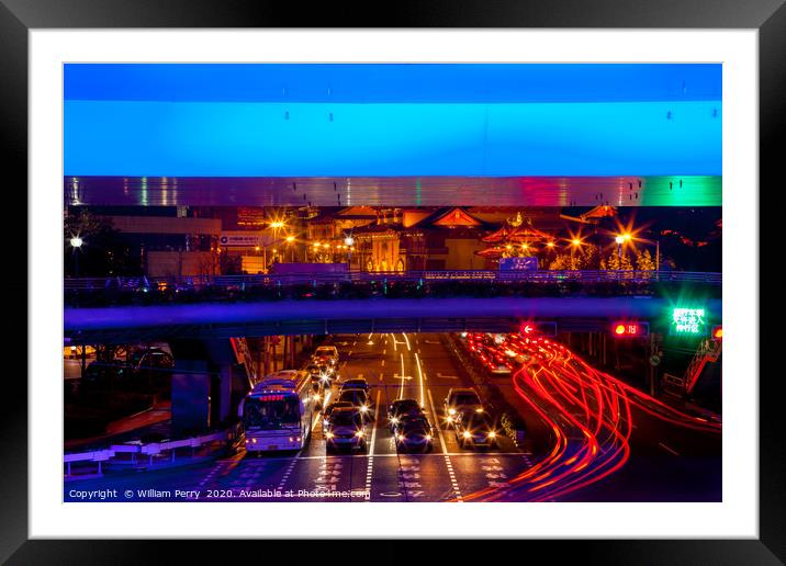 Blue Highway Traffic Shanghai China Framed Mounted Print by William Perry